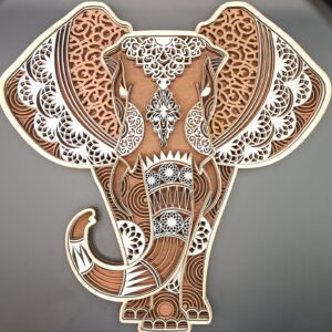 Elefant als mehrschichtiges Mandala